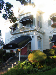 front steps of Coach House Inn