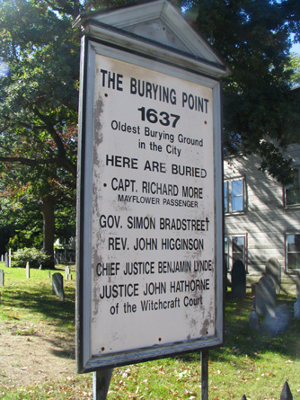 sign of oldest cemetary in Salem