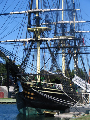 replica of trading ship from 1800s