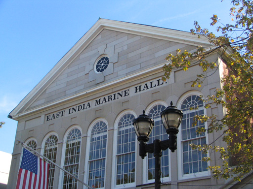 East India Marine Hall with spiderweb design in portal window