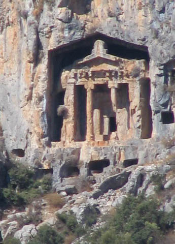 Lycian Tomb clif over water