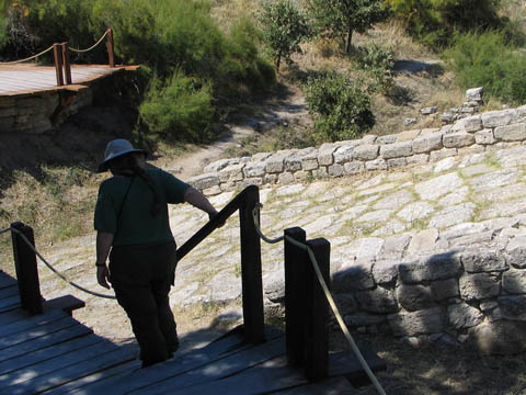broken wooden staircase overlook