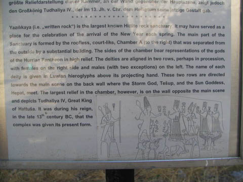 Plaque at Yazilikaya
