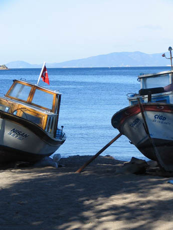 boats on beach
