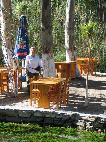 picturesque restaurant over a stream